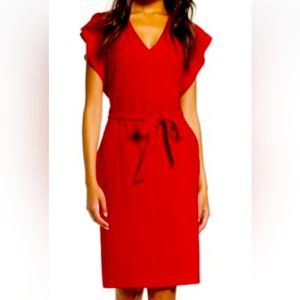 NWT Eliza J ruffle sleeve sheath dress garnet Sz 6